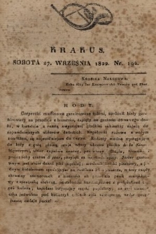 Krakus : towarzysz liberalny Pszczółki Krakowskiej : pismo [...] poświęcone narodowości i polityce, tudzież dziennym zdarzeniom w kraju i stolicy Rzeczypospolitej Krakowskiej. T. 3, 1822, nr 194