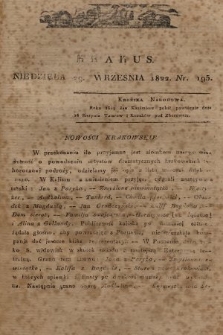 Krakus : towarzysz liberalny Pszczółki Krakowskiej : pismo [...] poświęcone narodowości i polityce, tudzież dziennym zdarzeniom w kraju i stolicy Rzeczypospolitej Krakowskiej. T. 3, 1822, nr 195