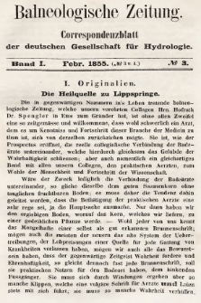 Balneologische Zeitung : Correspondenzblatt der deutschen Gesellschaft für Hydrologie. Bd. 1, 1855, nr 3