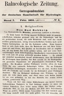 Balneologische Zeitung : Correspondenzblatt der deutschen Gesellschaft für Hydrologie. Bd. 1, 1855, nr 4