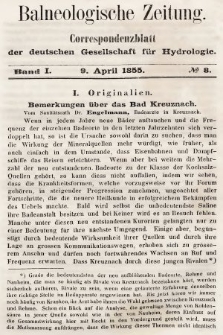 Balneologische Zeitung : Correspondenzblatt der deutschen Gesellschaft für Hydrologie. Bd. 1, 1855, nr 8