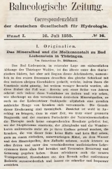Balneologische Zeitung : Correspondenzblatt der deutschen Gesellschaft für Hydrologie. Bd. 1, 1855, nr 16