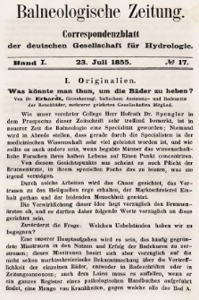 Balneologische Zeitung : Correspondenzblatt der deutschen Gesellschaft für Hydrologie. Bd. 1, 1855, nr 17