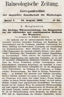 Balneologische Zeitung : Correspondenzblatt der deutschen Gesellschaft für Hydrologie. Bd. 1, 1855, nr 20