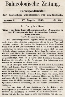 Balneologische Zeitung : Correspondenzblatt der deutschen Gesellschaft für Hydrologie. Bd. 1, 1855, nr 25