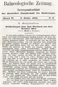 Balneologische Zeitung : Correspondenzblatt der deutschen Gesellschaft für Hydrologie. Bd. 2, 1855, nr 2