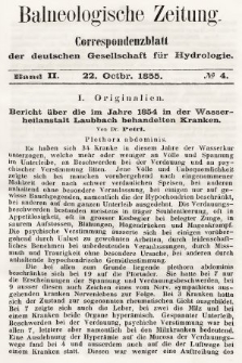 Balneologische Zeitung : Correspondenzblatt der deutschen Gesellschaft für Hydrologie. Bd. 2, 1855, nr 4