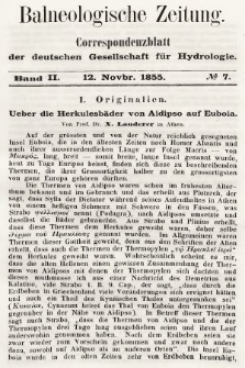 Balneologische Zeitung : Correspondenzblatt der deutschen Gesellschaft für Hydrologie. Bd. 2, 1855, nr 7