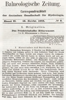 Balneologische Zeitung : Correspondenzblatt der deutschen Gesellschaft für Hydrologie. Bd. 2, 1855, nr 8
