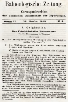 Balneologische Zeitung : Correspondenzblatt der deutschen Gesellschaft für Hydrologie. Bd. 2, 1855, nr 9