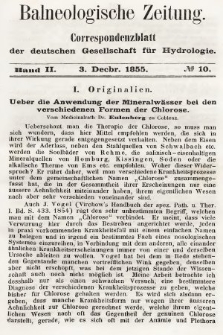 Balneologische Zeitung : Correspondenzblatt der deutschen Gesellschaft für Hydrologie. Bd. 2, 1855, nr 10