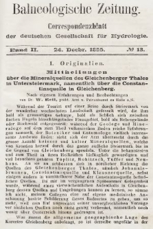 Balneologische Zeitung : Correspondenzblatt der deutschen Gesellschaft für Hydrologie. Bd. 2, 1855, nr 13