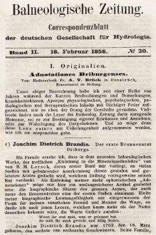 Balneologische Zeitung : Correspondenzblatt der deutschen Gesellschaft für Hydrologie. Bd. 2, 1856, nr 20