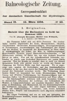 Balneologische Zeitung : Correspondenzblatt der deutschen Gesellschaft für Hydrologie. Bd. 2, 1856, nr 23