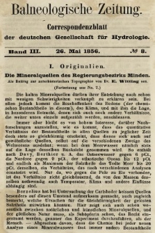 Balneologische Zeitung : Correspondenzblatt der deutschen Gesellschaft für Hydrologie. Bd. 3, 1856, nr 8