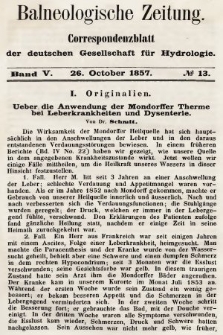 Balneologische Zeitung : Correspondenzblatt der deutschen Gesellschaft für Hydrologie. Bd. 5, 1857, nr 13