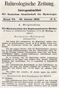 Balneologische Zeitung : Correspondenzblatt der deutschen Gesellschaft für Hydrologie. Bd. 6, 1858, nr 3