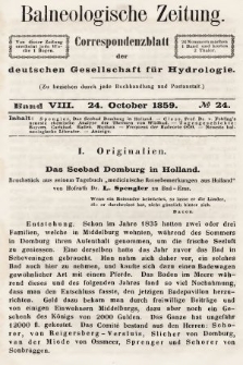 Balneologische Zeitung : Correspondenzblatt der deutschen Gesellschaft für Hydrologie. Bd. 8, 1859, nr 24