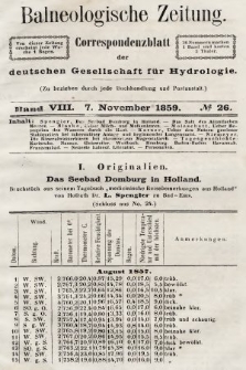 Balneologische Zeitung : Correspondenzblatt der deutschen Gesellschaft für Hydrologie. Bd. 8, 1859, nr 26