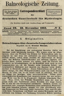 Balneologische Zeitung : Correspondenzblatt der deutschen Gesellschaft für Hydrologie. Bd. 9, 1859, nr 3