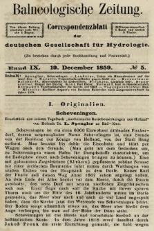 Balneologische Zeitung : Correspondenzblatt der deutschen Gesellschaft für Hydrologie. Bd. 9, 1859, nr 5