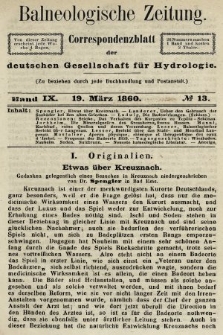 Balneologische Zeitung : Correspondenzblatt der deutschen Gesellschaft für Hydrologie. Bd. 9, 1860, nr 13