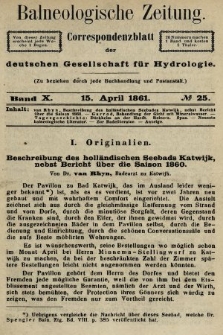 Balneologische Zeitung : Correspondenzblatt der deutschen Gesellschaft für Hydrologie. Bd. 10, 1861, nr 25