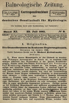 Balneologische Zeitung : Correspondenzblatt der deutschen Gesellschaft für Hydrologie. Bd. 11, 1861, nr 8