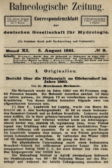 Balneologische Zeitung : Correspondenzblatt der deutschen Gesellschaft für Hydrologie. Bd. 11, 1861, nr 9