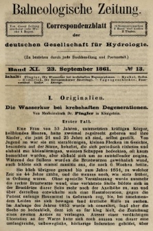 Balneologische Zeitung : Correspondenzblatt der deutschen Gesellschaft für Hydrologie. Bd. 11, 1861, nr 13