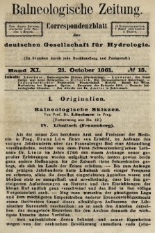 Balneologische Zeitung : Correspondenzblatt der deutschen Gesellschaft für Hydrologie. Bd. 11, 1861, nr 15