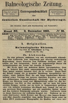 Balneologische Zeitung : Correspondenzblatt der deutschen Gesellschaft für Hydrologie. Bd. 11, 1861, nr 18