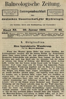 Balneologische Zeitung : Correspondenzblatt der deutschen Gesellschaft für Hydrologie. Bd. 11, 1862, nr 22