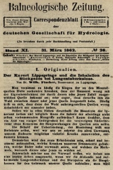 Balneologische Zeitung : Correspondenzblatt der deutschen Gesellschaft für Hydrologie. Bd. 11, 1862, nr 26
