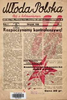 Młoda Polska : bój z bolszewizmem : miesięcznik poświęcony zagadnieniu walki z komunizmem. 1936, nr 1