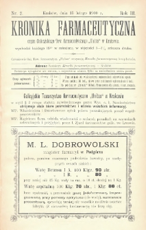 Kronika Farmaceutyczna : organ Towarzystwa Farmaceutycznego „Unitas” w Krakowie. 1900, nr 2