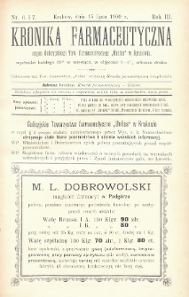 Kronika Farmaceutyczna : organ Towarzystwa Farmaceutycznego „Unitas” w Krakowie. 1900, nr 6-7