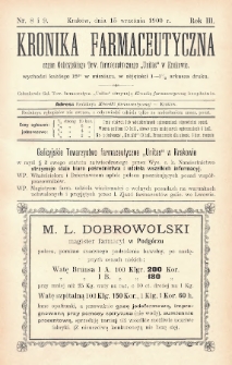 Kronika Farmaceutyczna : organ Towarzystwa Farmaceutycznego „Unitas” w Krakowie. 1900, nr 8-9
