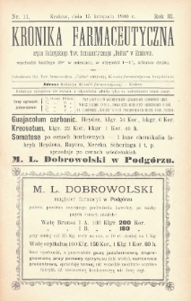 Kronika Farmaceutyczna : organ Towarzystwa Farmaceutycznego „Unitas” w Krakowie. 1900, nr 11