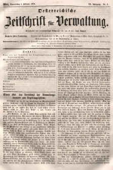 Oesterreichische Zeitschrift für Verwaltung. Jg. 3, 1870, nr 5