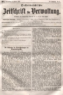 Oesterreichische Zeitschrift für Verwaltung. Jg. 3, 1870, nr 6