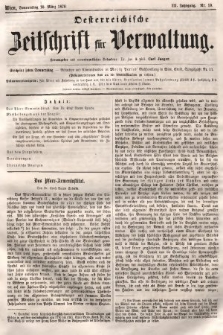 Oesterreichische Zeitschrift für Verwaltung. Jg. 3, 1870, nr 10