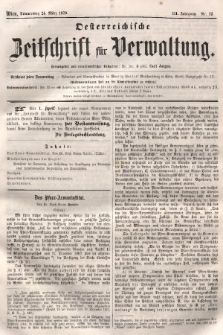 Oesterreichische Zeitschrift für Verwaltung. Jg. 3, 1870, nr 12