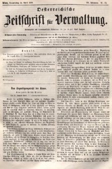 Oesterreichische Zeitschrift für Verwaltung. Jg. 3, 1870, nr 15