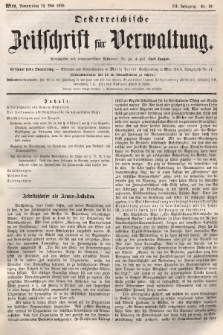 Oesterreichische Zeitschrift für Verwaltung. Jg. 3, 1870, nr 19