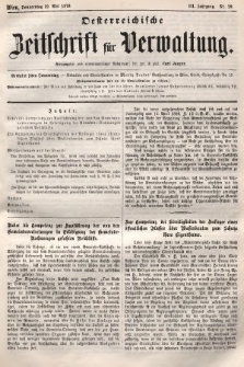 Oesterreichische Zeitschrift für Verwaltung. Jg. 3, 1870, nr 20