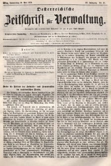 Oesterreichische Zeitschrift für Verwaltung. Jg. 3, 1870, nr 21