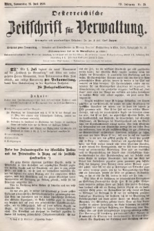 Oesterreichische Zeitschrift für Verwaltung. Jg. 3, 1870, nr 25