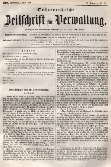 Oesterreichische Zeitschrift für Verwaltung. Jg. 3, 1870, nr 27