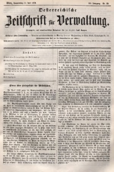 Oesterreichische Zeitschrift für Verwaltung. Jg. 3, 1870, nr 29